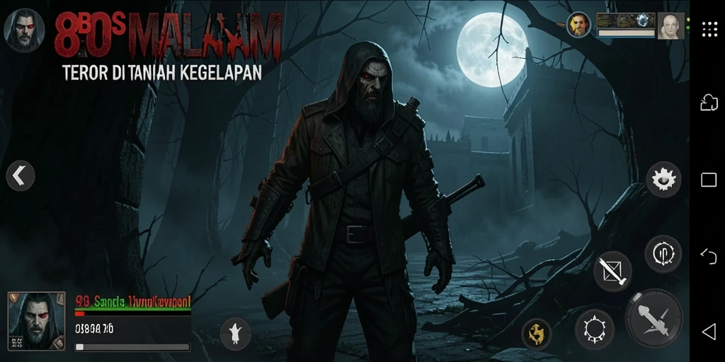 Screenshot gameplay 88BOS yang menunjukkan suasana horror yang mencekam.