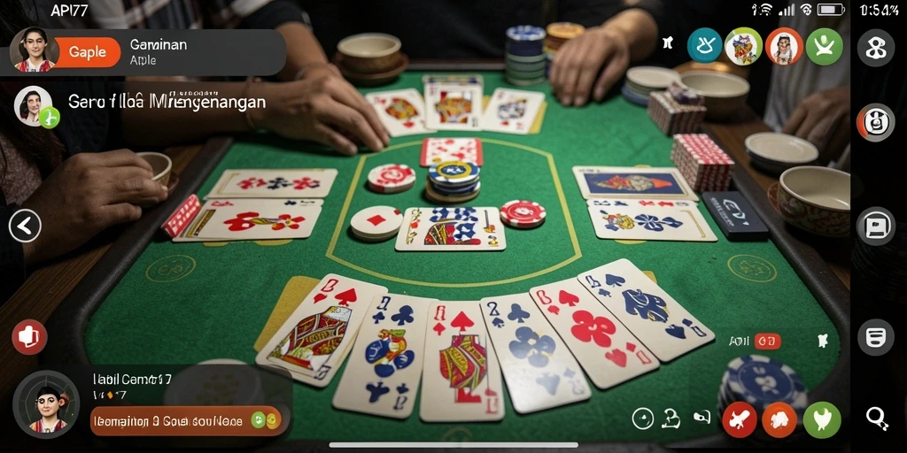 Tampilan gameplay seru Gaple di API77 dengan teman-teman.