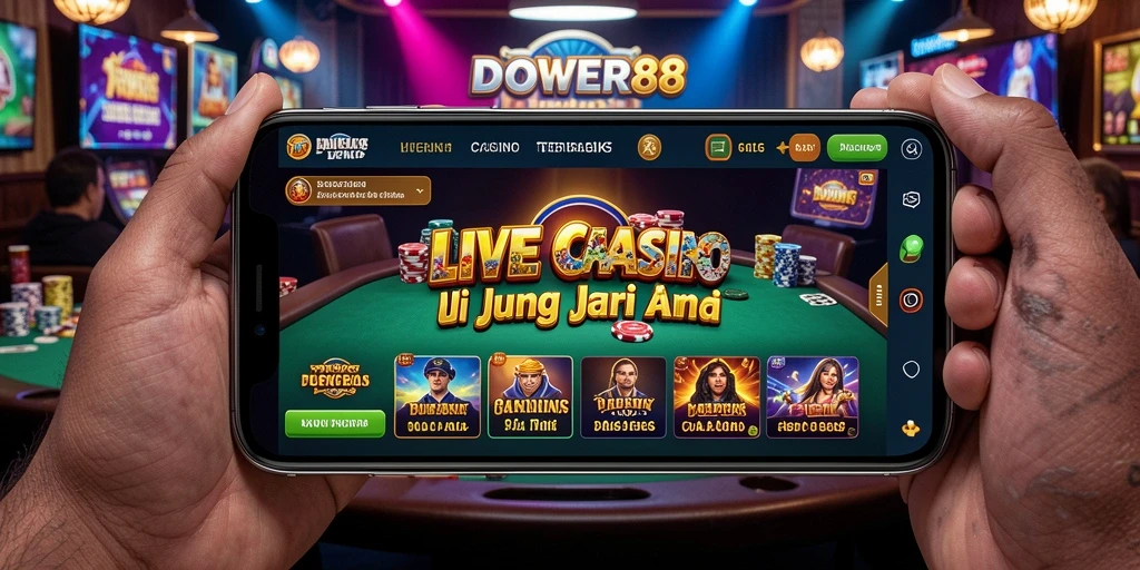 Tampilan gameplay Live Casino yang menawan dan interaktif di DOWER88.