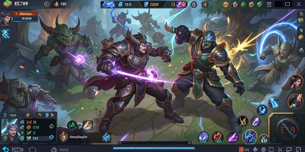 Tangkapan layar menunjukkan pertarungan seru dalam game MOBA.