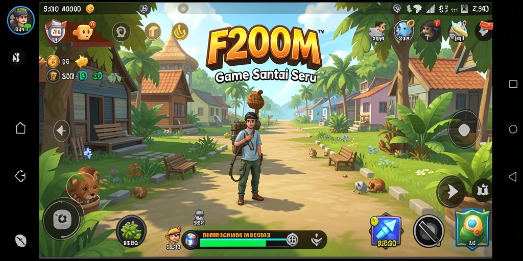 Tangkapan layar dari gameplay F200M yang mengasyikkan dan penuh warna.