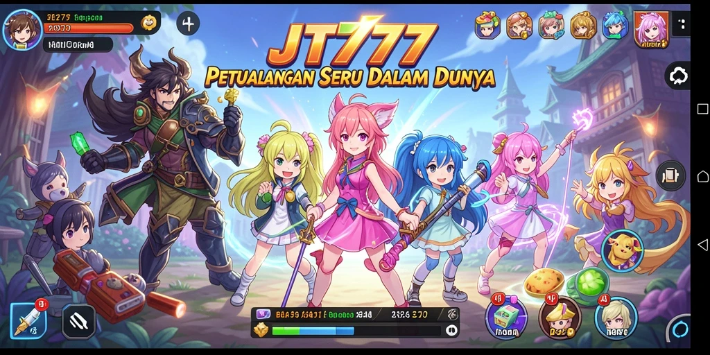 Screenshot menunjukkan karakter Anime beraksi dalam gameplay yang dinamis.