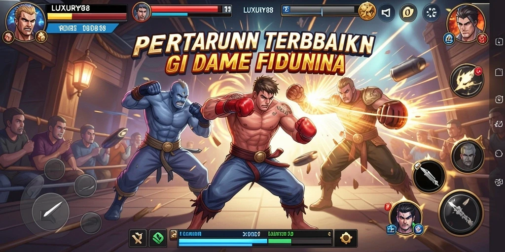 Tangkapan layar LUXURY88 menampilkan aksi pertarungan yang mendebarkan.