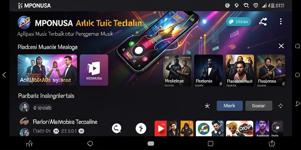 Tampilan gameplay MPONUSA yang menampilkan berbagai fitur musik.