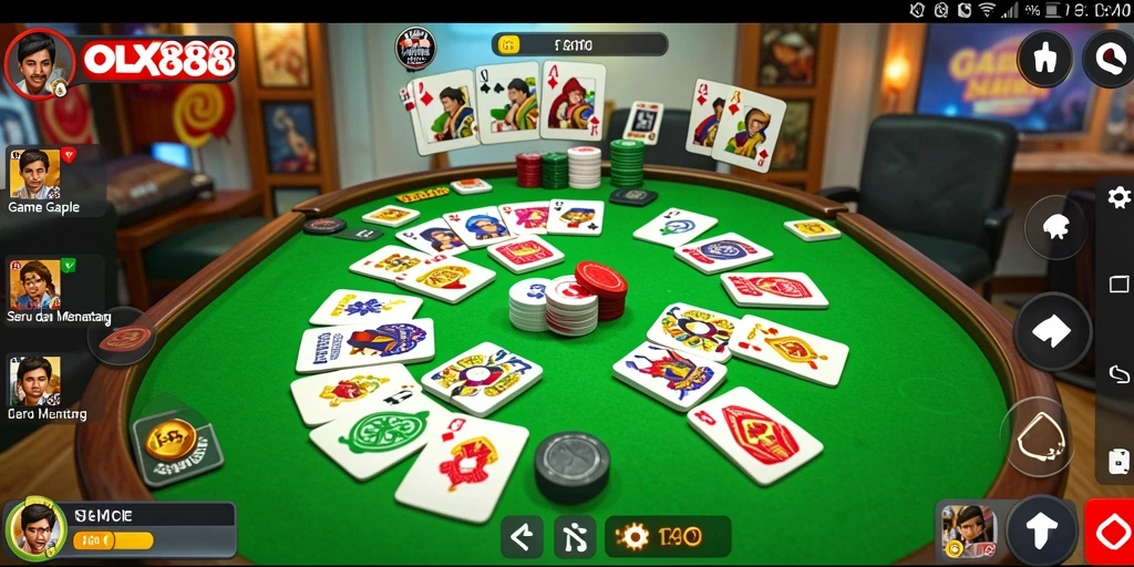 Tampilan gameplay OLX888 yang menarik dengan suasana Gaple.