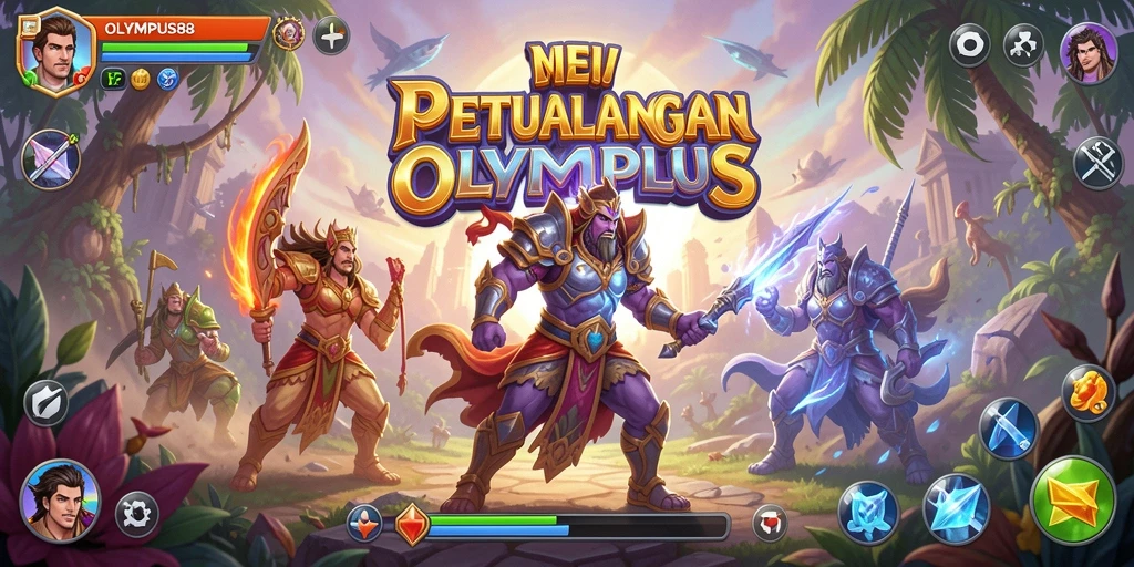 Tangkapan layar OLYMPUS88 menampilkan aksi gameplay seru di dunia mitologi.