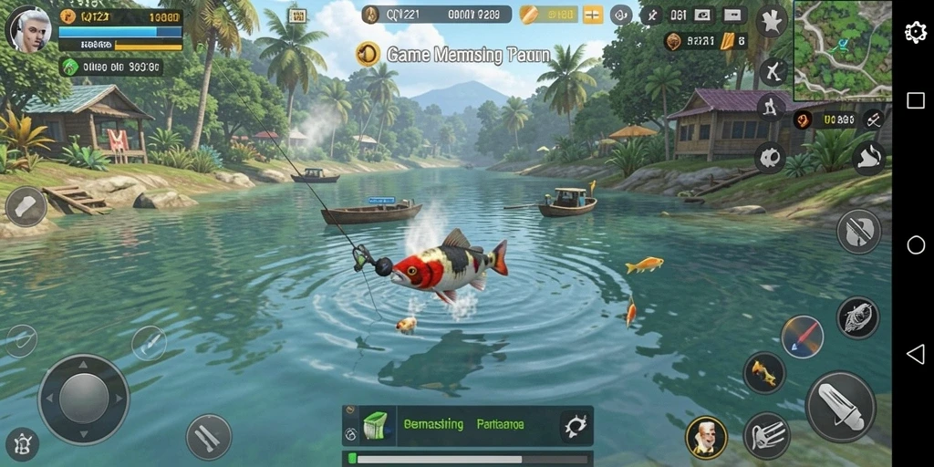 Gameplay seru di QQ1221, menangkap ikan dengan teknik memancing yang tepat.