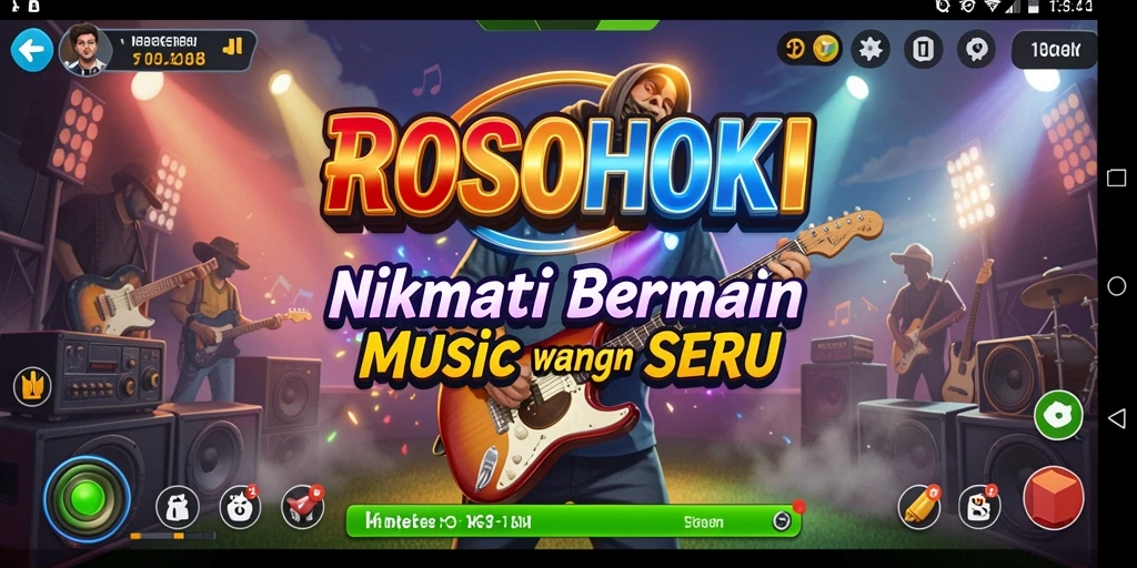 Tampilan gameplay ROSOHOKI yang seru dengan berbagai lagu.